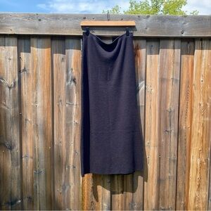 Vintage Wool | Classique Collections 90s Y2K Black Column Skirt With Side Slit